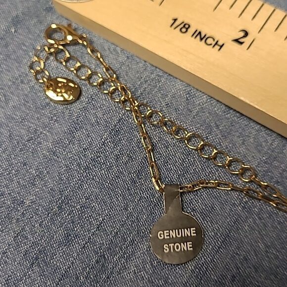 Elsie & Zoey gold Fashion genuine stone drop necklace - Picture 4 of 6